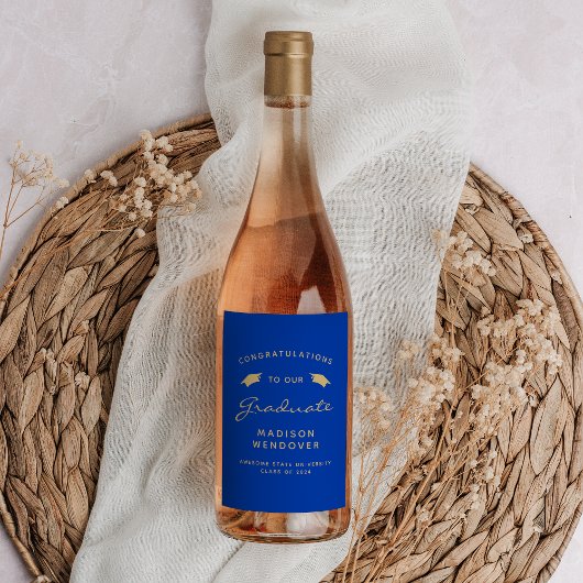 2026年青金スクリプト キャップ 卒業式 ワインラベル