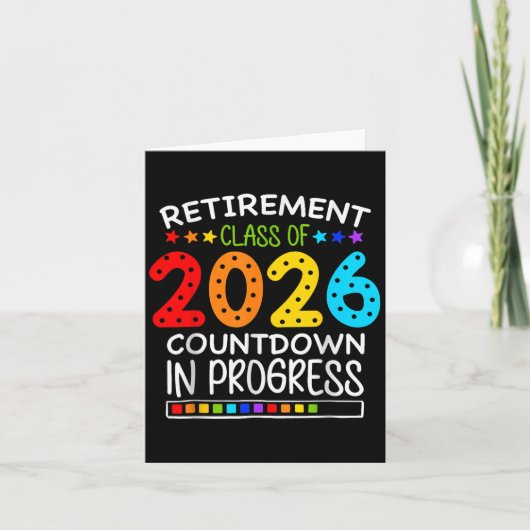 2026年面白い退職クラスカウントダウン進行中 カード (正面)