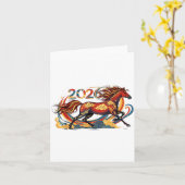 2026年馬の年おめでとう カード (黄色い花)