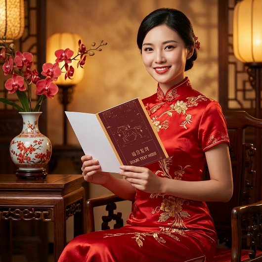 2026年馬年おしゃれな赤と金 シーズンカード