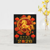 2026年馬年旧正月おめでとう カード (黄色い花)
