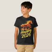 2026年馬年旧正月・春節のお祝いグッズ・中国式新年 Tシャツ (正面フル)