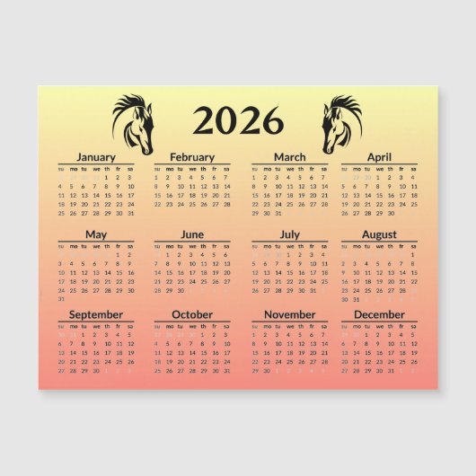 2026年馬年春節カレンダー (正面)