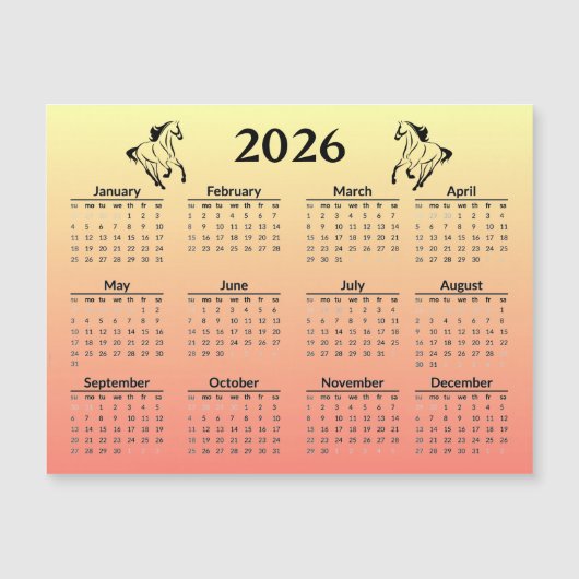 2026年馬年春節 カレンダー (正面)