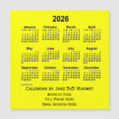 2026年黄色のビジネスカレンダー(Janz) (正面)