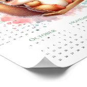 2026年1ページカレンダー　ブランコで遊ぶかわいいリス ポスター (角)