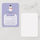 2026年1月かわいいカレンやる気を起こさせるダー ノートカード (正面/裏面)