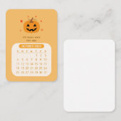 2026年10月のかわいいモチベーションカレンダー ノートカード (正面/裏面)