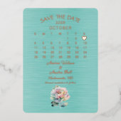 2026年10月の日付を保結婚存 箔招待状 (正面)