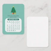 2026年12月のかわいいモチベーションカレンダー ノートカード (正面/裏面)