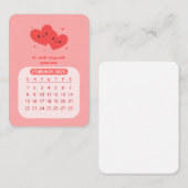 2026年2月かわいいカレンやる気を起こさせるダー ノートカード (正面/裏面)