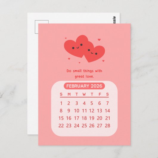 2026年2月かわいいカレンやる気を起こさせるダー ポストカード (正面/裏面)