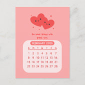 2026年2月かわいいカレンやる気を起こさせるダー ポストカード (正面)