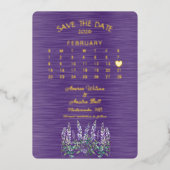 2026年2月の日付を保結婚存 箔招待状 (正面)