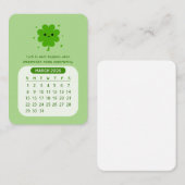 2026年3月のかわいいモチベーションカレンダー ノートカード (正面/裏面)