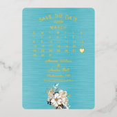 2026年3月の日付を保結婚存 箔招待状 (正面)