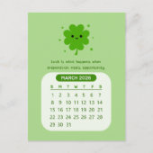 2026年3月月月次かわいいカレンやる気を起こさせるダー ポストカード (正面)