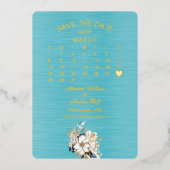 2026年3月結婚式の日程を確保 箔招待状 (正面)