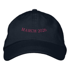 2026年3月 テキスト ネイビー 調整可能ハット パーフェクトフィット 刺繍入りキャップ