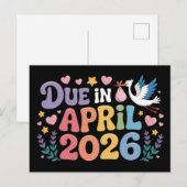 2026年4月出産予定 ママ 妊娠 新生児 案内ポストカード (正面/裏面)