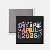 2026年4月出産予定 新しいベイビー マミー妊娠中 マグネット (正面/裏面)