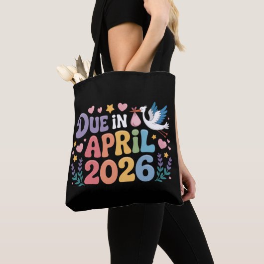 2026年4月出産予定 新生児 ママ 妊娠 トートバッグ (クローズアップ)