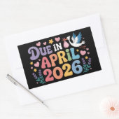 2026年4月出産予定 新生児 ママ 妊娠 長方形シール (封筒)