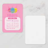 2026年4月月毎かわいいカレンやる気を起こさせるダー ノートカード (正面/裏面)