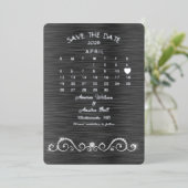 2026年4月 結婚式の日を保存 箔招待状 (立ち正面)