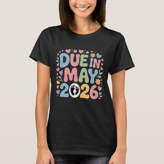 2026年5月出産予定 新生児妊娠 ママ Tシャツ (正面)