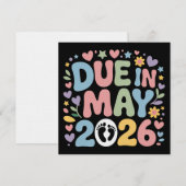 2026年5月出産予定 新生児 ママ 妊娠 招待状 (正面/裏面)