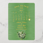 2026年5月結婚式の日程を確保 箔招待状 (正面)