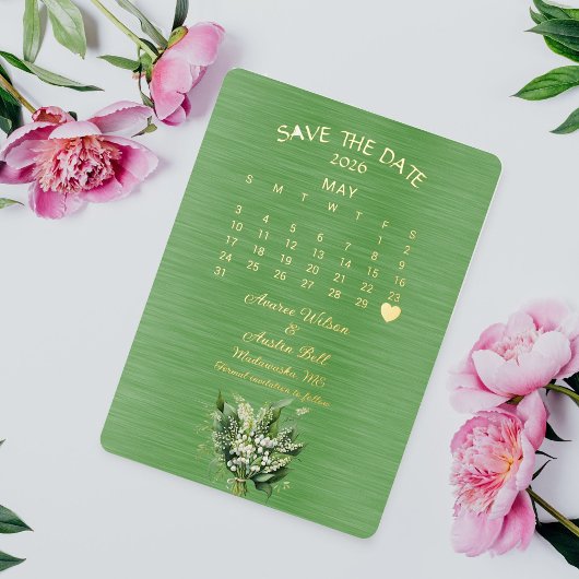 2026年5月結婚式　保存日付 箔招待状