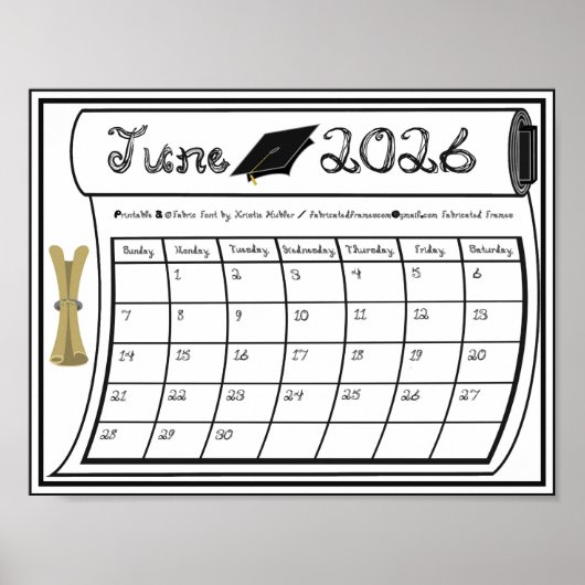 2026年6月 学校卒業布フォントボルト月 ポスター (正面)