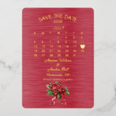 2026年7月の日付を保結婚存 箔招待状 (正面)