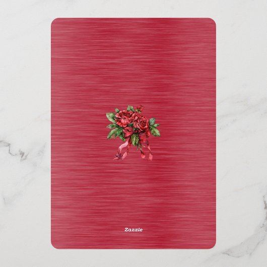 2026年7月の日付を保結婚存 箔招待状 (裏面)