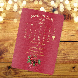 2026年7月の日付を保結婚存 箔招待状