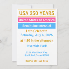 2026年7月4日 アメリカ独立250周年記念 招待状