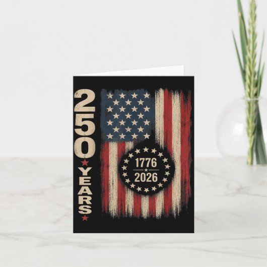2026年7月4日Tシャツ アメリカ国旗 250周年 カード (正面)