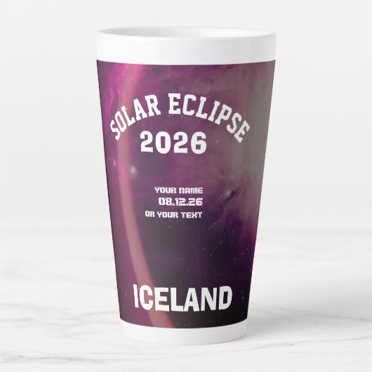 2026年8月の皆既日食テキストパーソナライズ カフェラテマグ (正面)