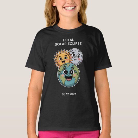 2026年8月12日の皆既日食 Tシャツ (正面)