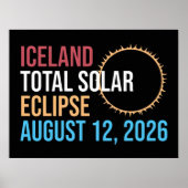 2026年8月12日アイスランド皆既日食 マグカップ ポスター (正面)