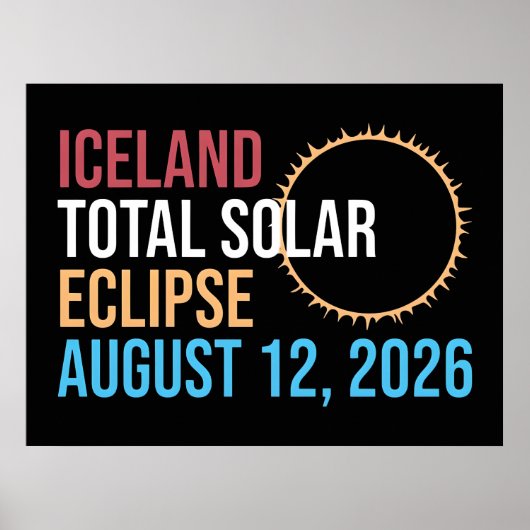 2026年8月12日アイスランド皆既日食 マグカップ ポスター (正面)