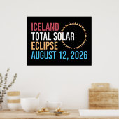 2026年8月12日アイスランド皆既日食 マグカップ ポスター (キッチン)