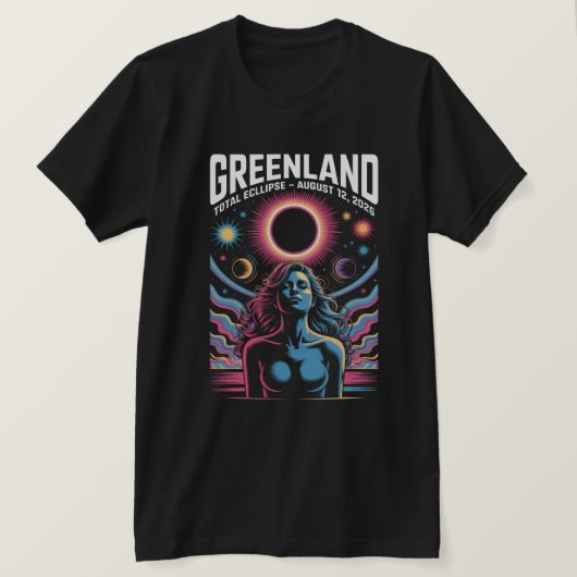 2026年8月12日グリーンランド皆既日食 Tシャツ (デザイン正面)