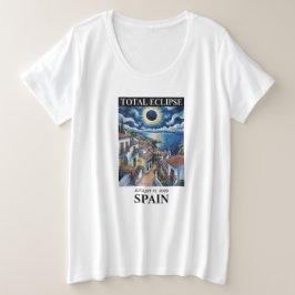 2026年8月12日スペイン皆既日食Tシャツ プラスサイズTシャツ