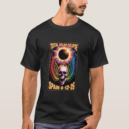 2026年8月12日スペイン皆既日食Tシャツ Tシャツ (正面)