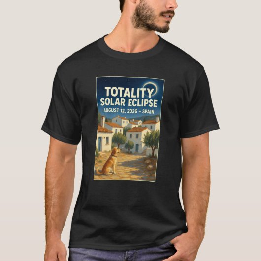 2026年8月12日スペイン皆既日食Tシャツ Tシャツ (正面)