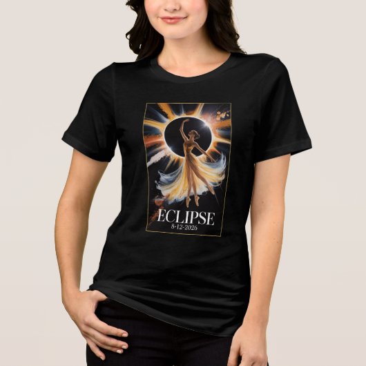 2026年8月12日皆既日食マッチングデザイン トライブレンドTシャツ (正面)