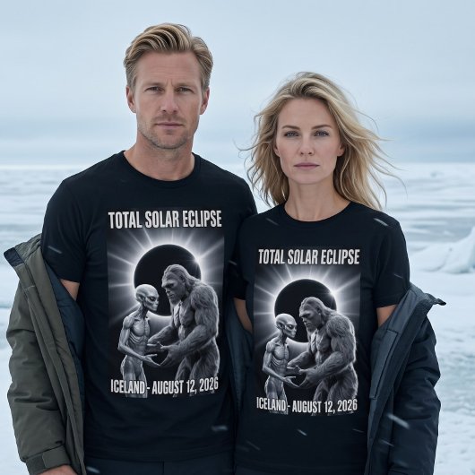 2026年8月12日皆既日食 アイスランド ビッグフット Tシャツ